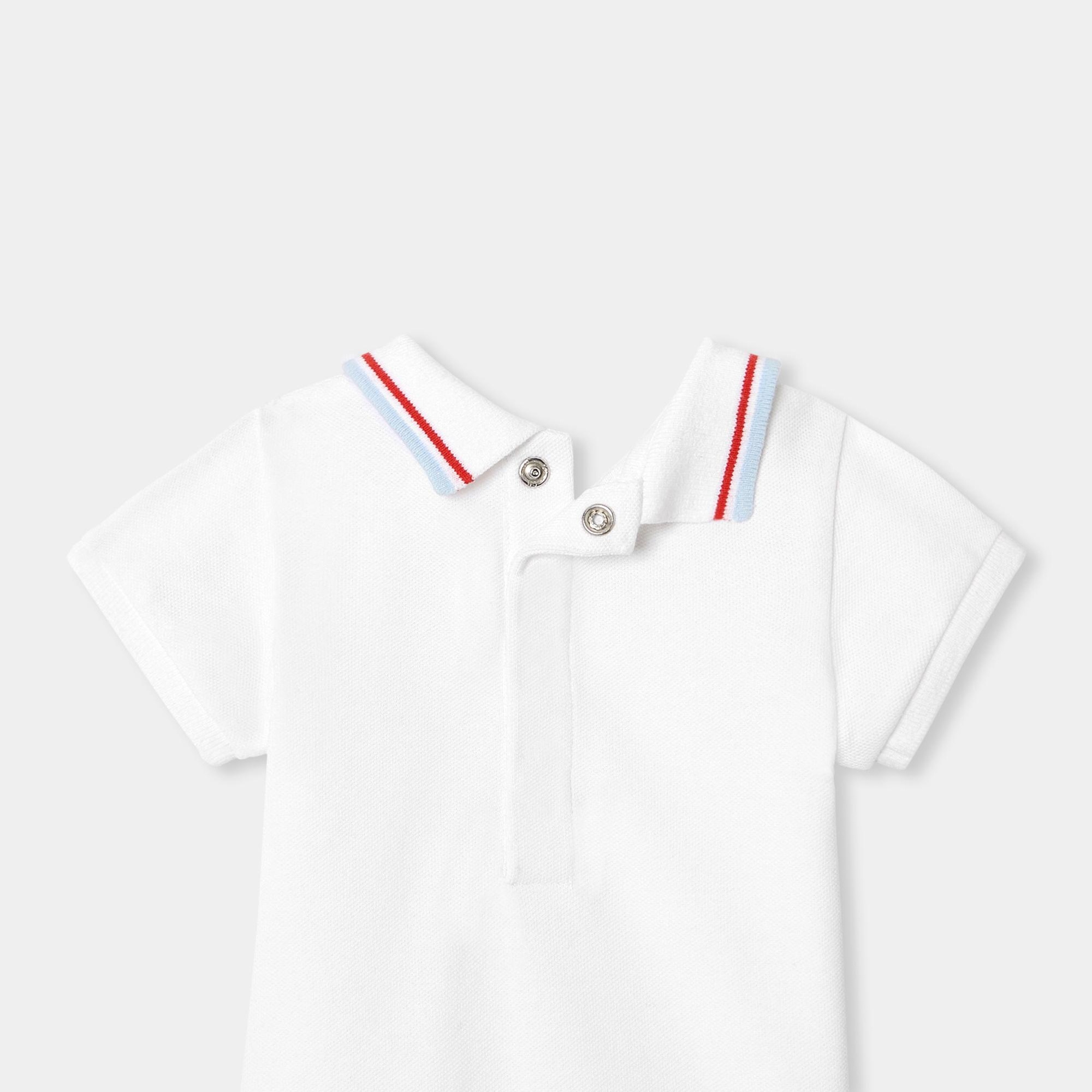 Yenidoğan Erkek Bebek Polo Yaka Kısa Kollu Body