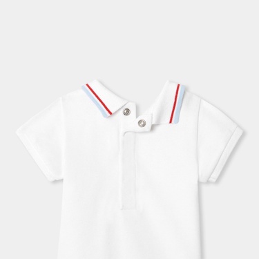  Yenidoğan Erkek Bebek Polo Yaka Kısa Kollu Body