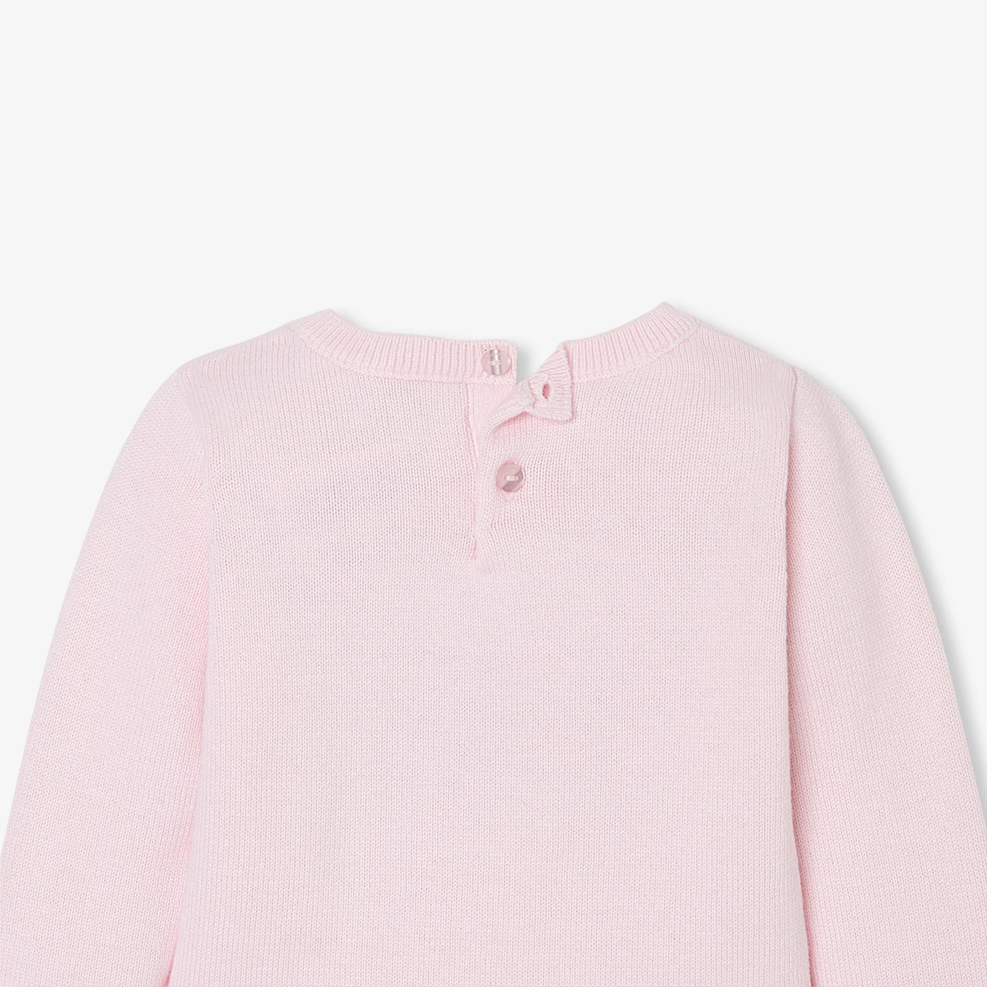 Jacadi Paris Kız Bebek Kedi Desenli Intarsia Örgü Kazak