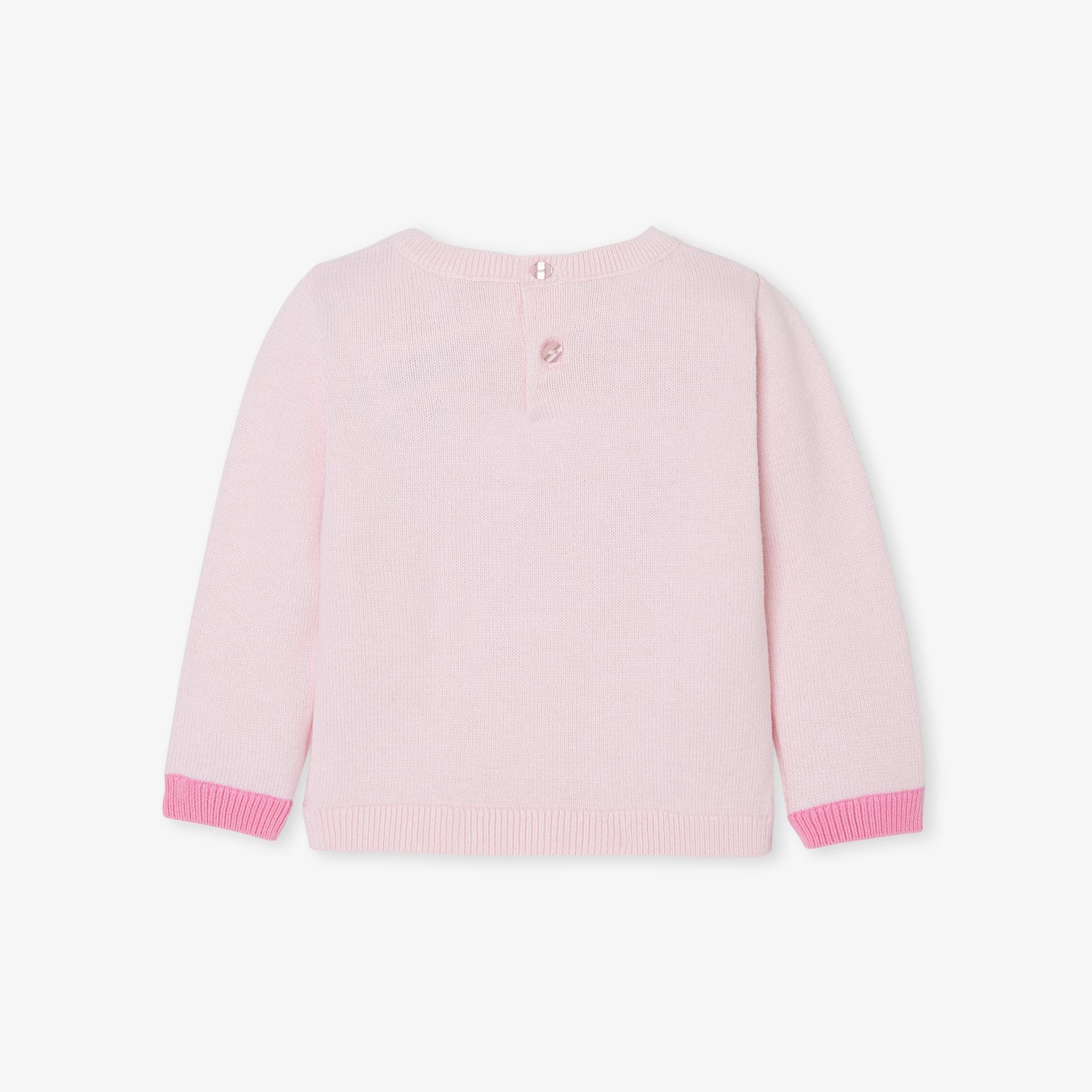 Jacadi Paris Kız Bebek Kedi Desenli Intarsia Örgü Kazak