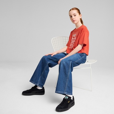  Puma Graphics Length Çocuk Kırmızı T-Shirt