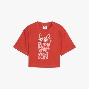  Puma Graphics Length Çocuk Kırmızı T-Shirt
