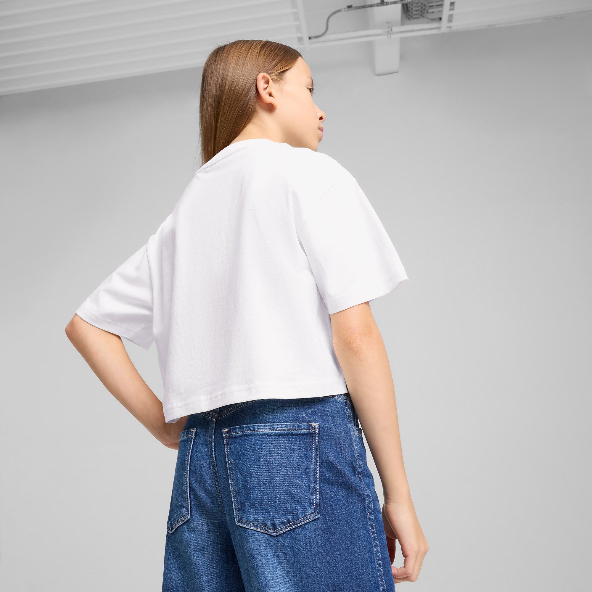 Puma Graphics Short Length Iı Çocuk Beyaz T-Shirt