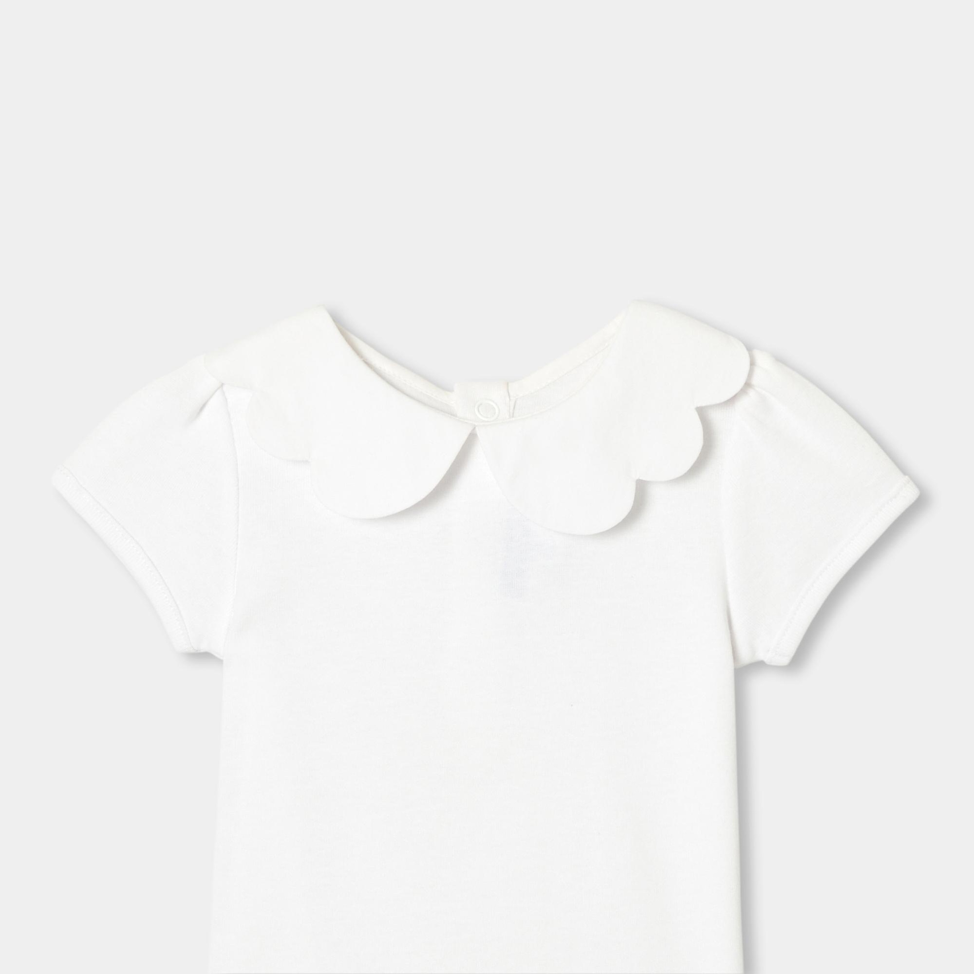 Kız Bebek Taraklı Yaka Kısa Kollu Body