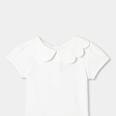  Kız Bebek Taraklı Yaka Kısa Kollu Body