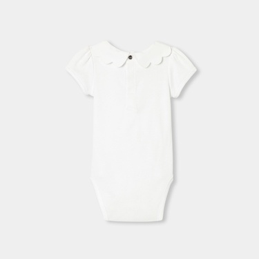  Kız Bebek Taraklı Yaka Kısa Kollu Body