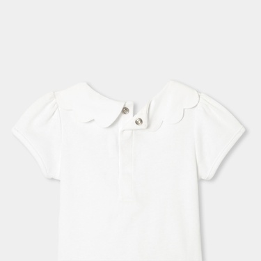  Kız Bebek Taraklı Yaka Kısa Kollu Body