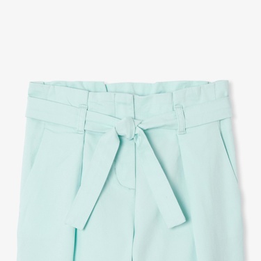  Kız Çocuk Geniş Paça Kanvas Pantolon