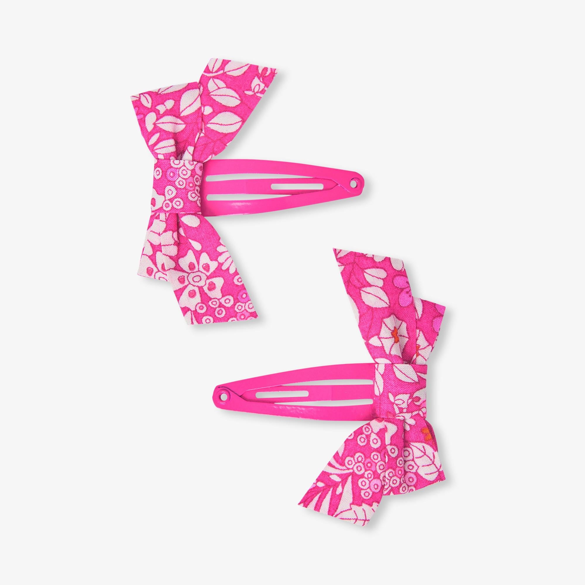  Kız Bebek 2'li Çiçek Desenli Fiyonk Toka