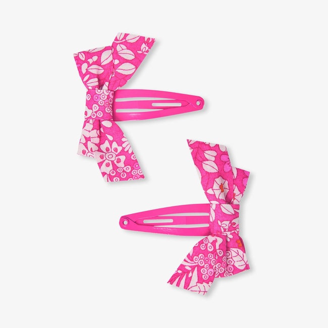  Kız Bebek 2'li Çiçek Desenli Fiyonk Toka