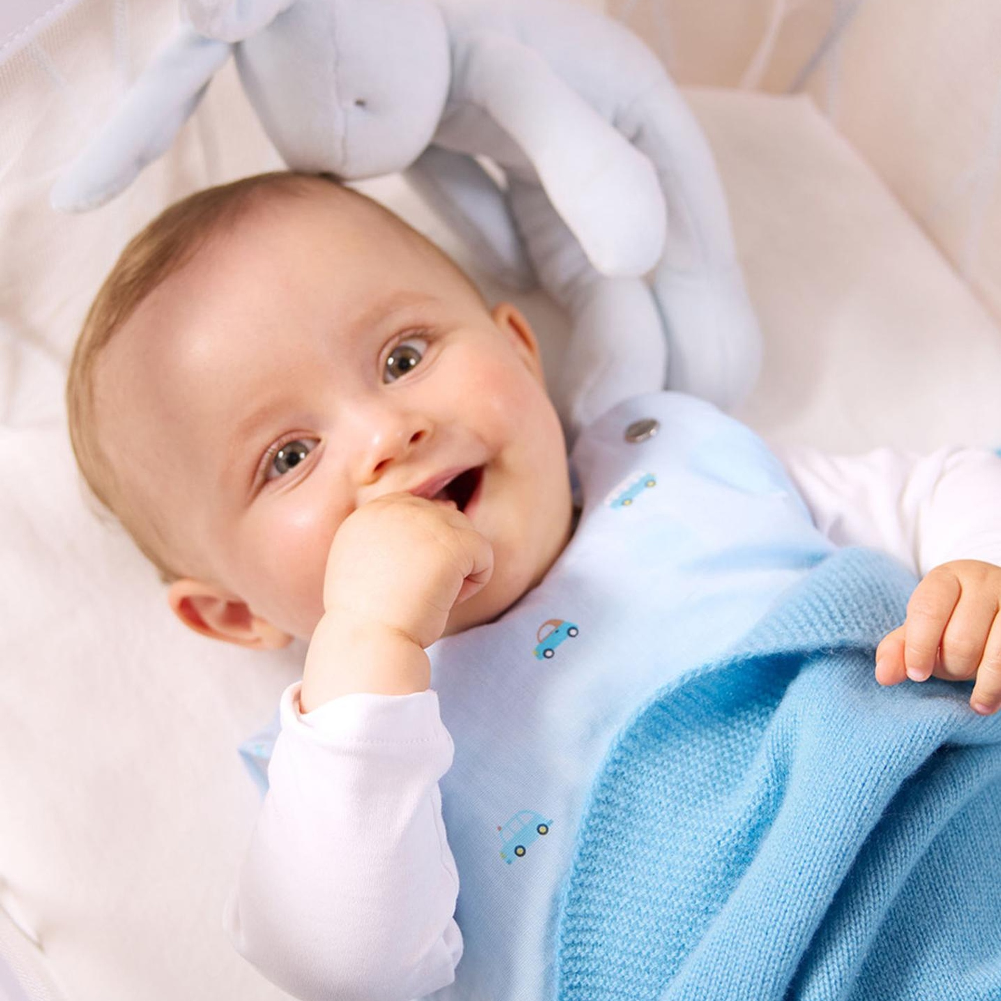 Jacadi Paris Kaşmir Jarse Örgü Erkek Bebek Battaniyesi