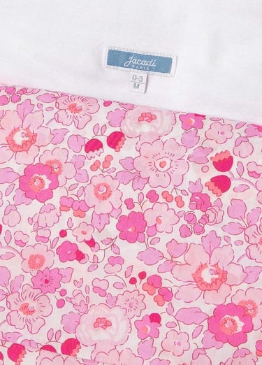  Jacadi Paris Çiçek Desenli Pamuklu Kapüşonlu Kız Bebek Bebek Yuvası