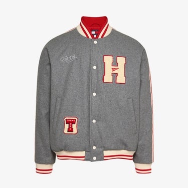  Tommy Jeans Wool Varsity Erkek Gri Ceket