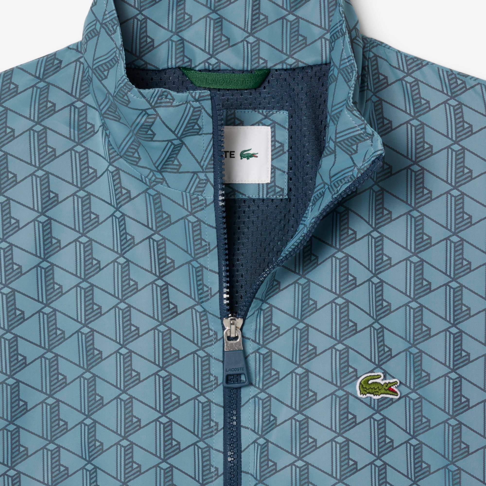 Lacoste Relaxed Fit Monogram Erkek Mavi Ceket