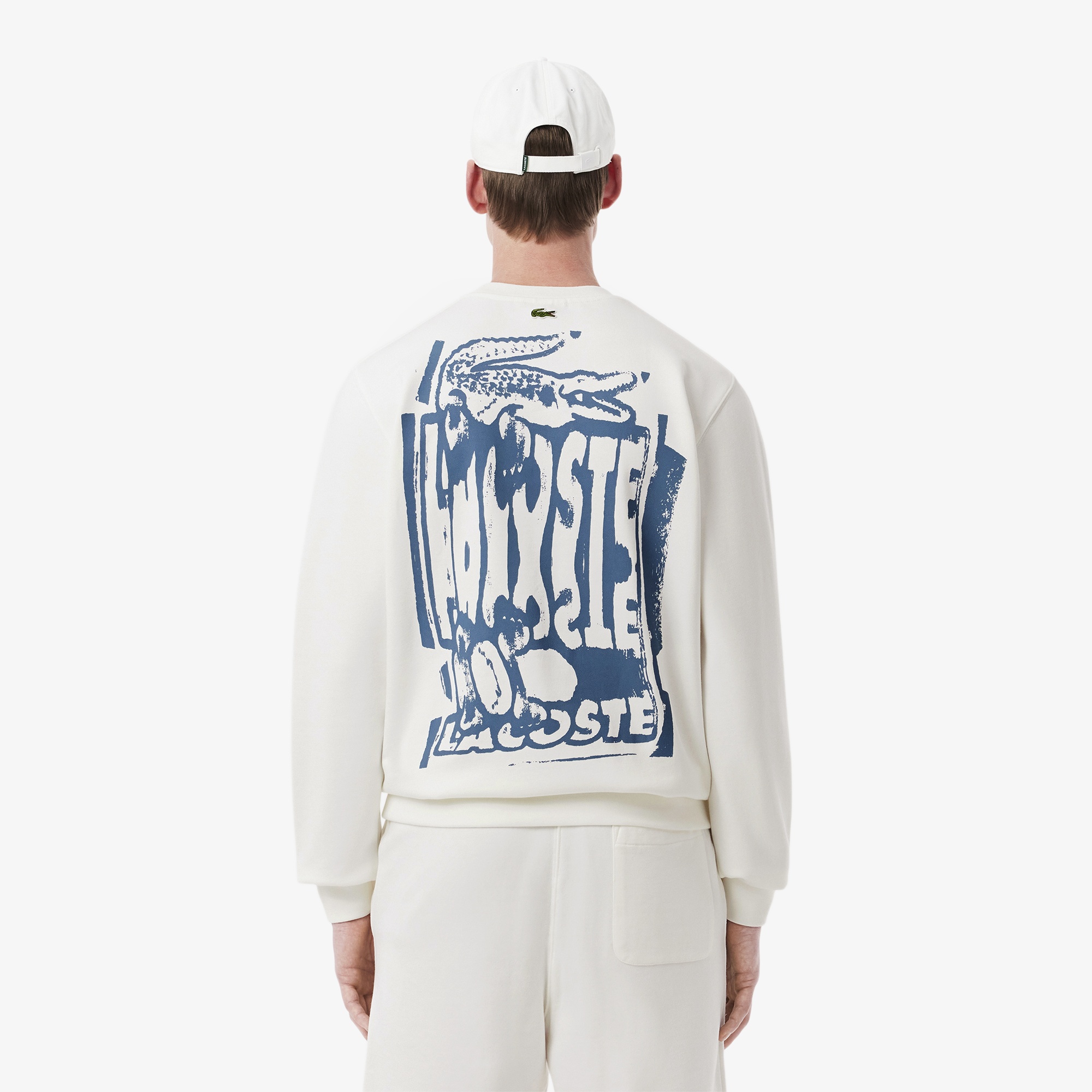 Erkek Classic Fit Bisiklet Yaka Beyaz Sweatshirt