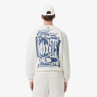  Erkek Classic Fit Bisiklet Yaka Beyaz Sweatshirt