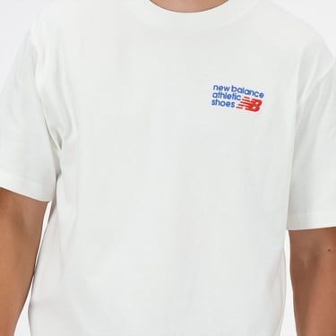  New Balance Lifestyle Erkek Beyaz T-Shirt