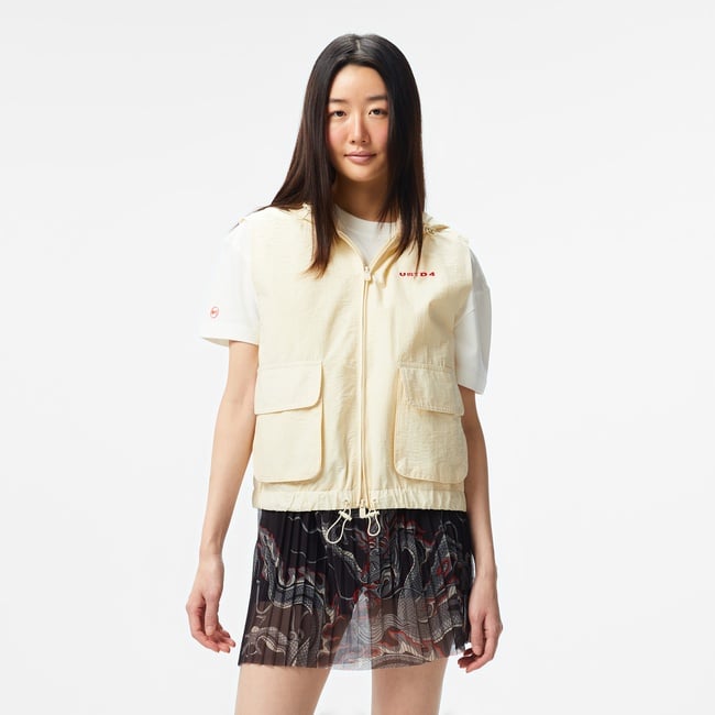  UNITED4 Kadın Krem Crop Yelek