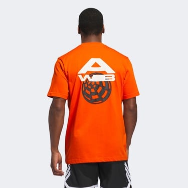  adidas Basketbol Baskılı Erkek Turuncu T-Shirt