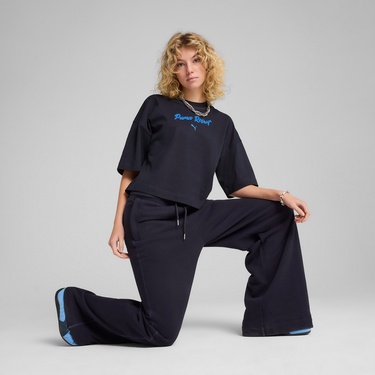  Puma Premium Ess Graphic Kadın Lacivert T-Shirt