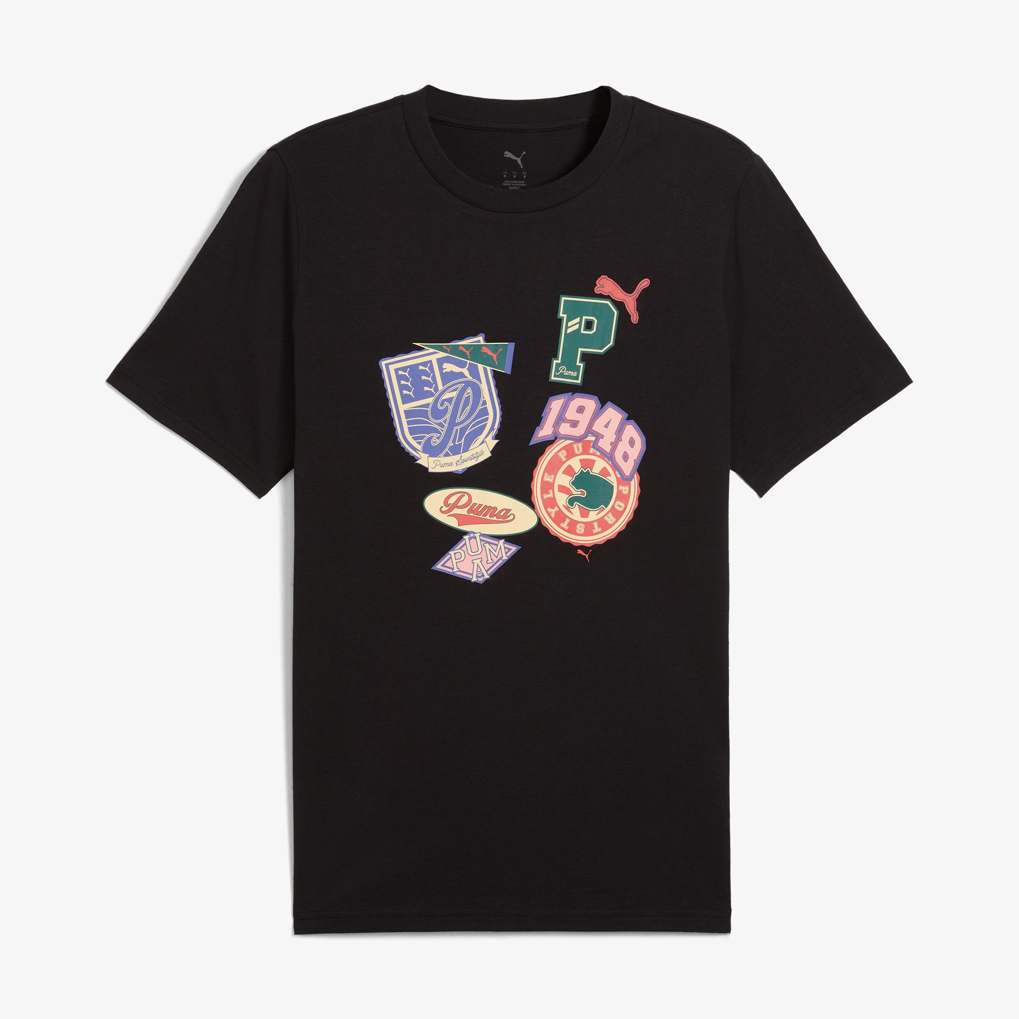 Puma Wardrobe Ess Graphic Erkek Siyah T-Shirt