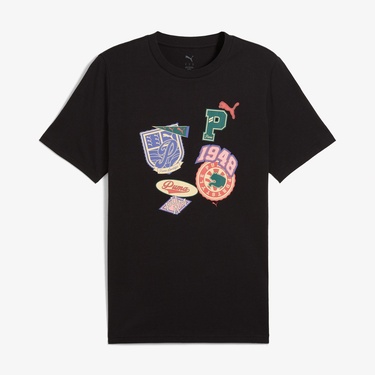  Puma Wardrobe Ess Graphic Erkek Siyah T-Shirt