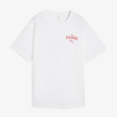  Puma Wardrobe Ess Graphic Kadın Beyaz T-Shirt