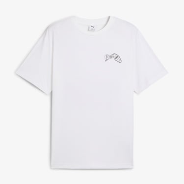  Puma Graphics Hotel Relaxed Erkek Beyaz T-Shirt