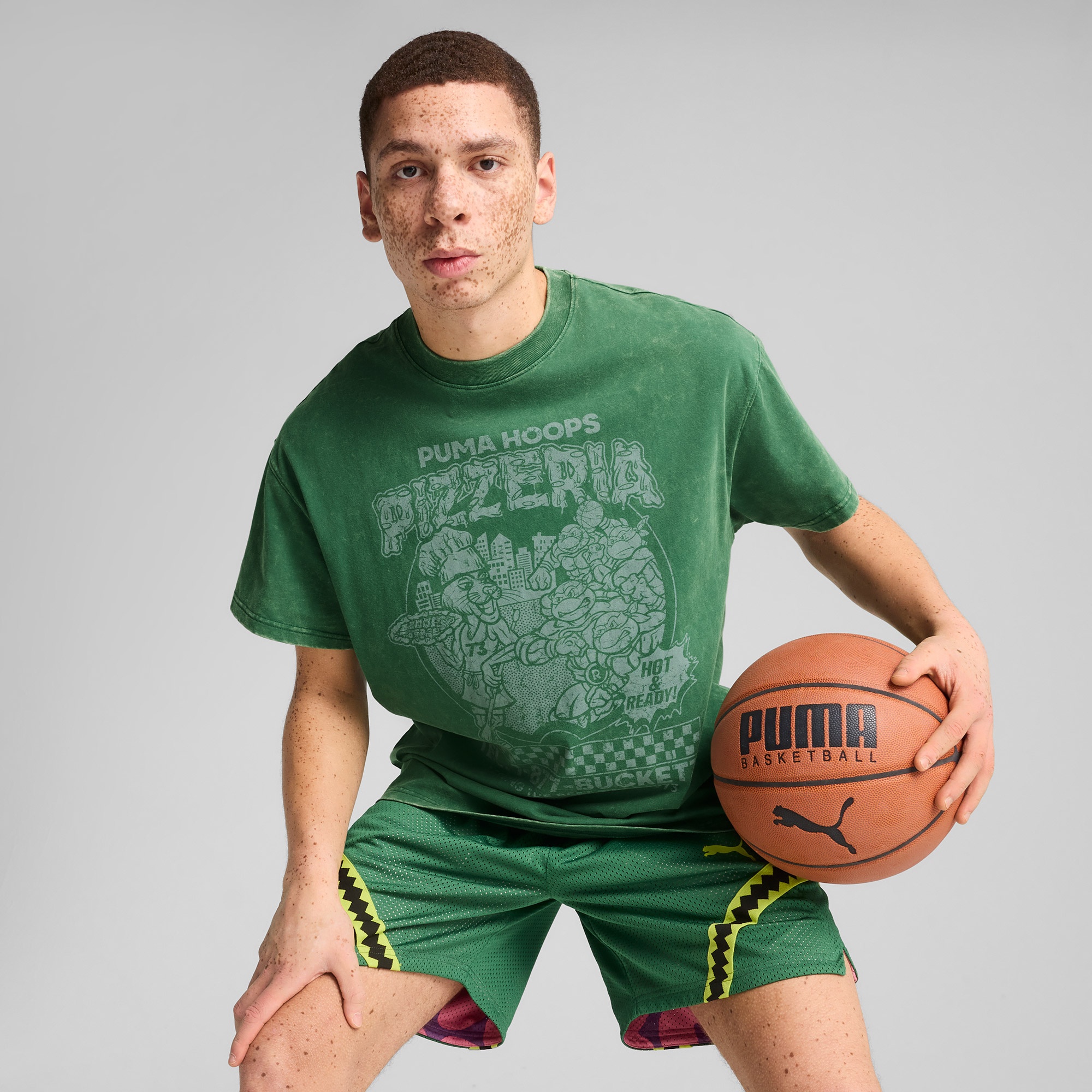 Puma X TMNT Erkek Yeşil Basketbol T-Shirt