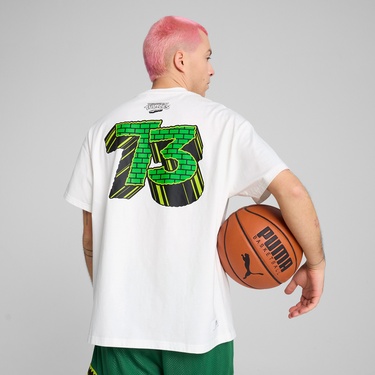  Puma X TMNT Basketball Erkek Desenli Beyaz T-Shirt