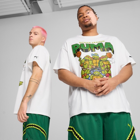  Puma X TMNT Basketball Erkek Desenli Beyaz T-Shirt