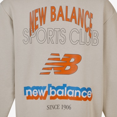  New Balance Lifestyle Erkek Bej Sweatshirt