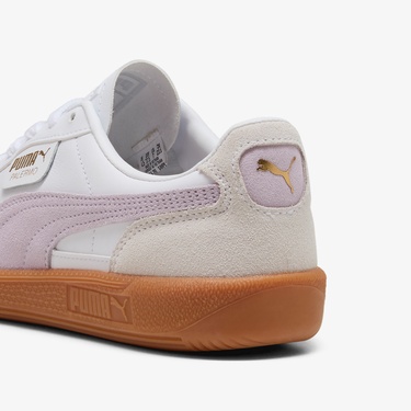  Puma Palermo Leather Mor Detaylı Kadın Beyaz Spor Ayakkabı