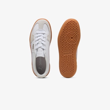  Puma Palermo Leather Mor Detaylı Kadın Beyaz Spor Ayakkabı