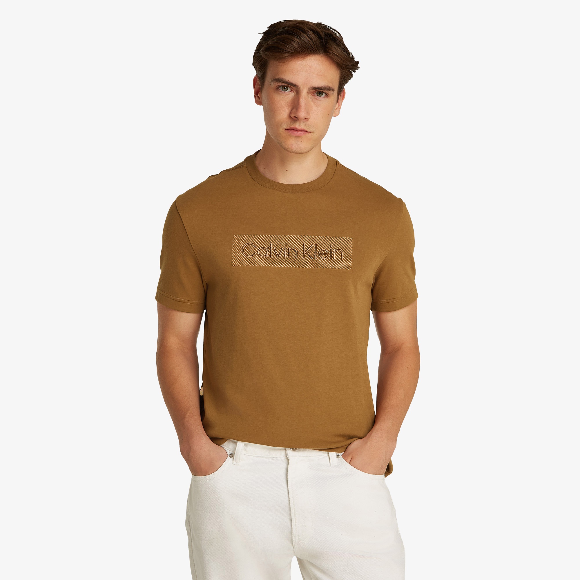 Calvin Klein Erkek Kahverengi T-Shirt