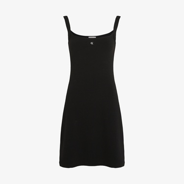  Calvin Klein Soft Flare Kadın Siyah Elbise