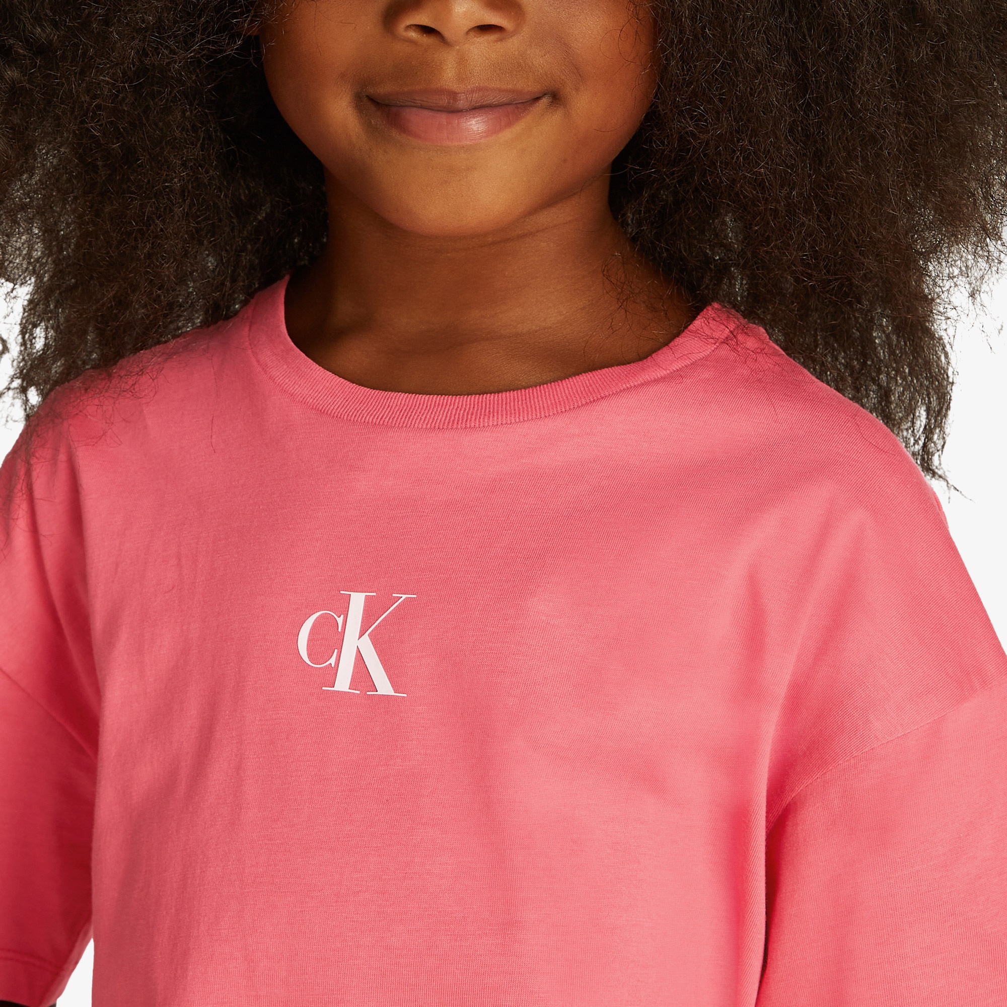 Calvin Klein Boxy Çocuk Pembe T-Shirt