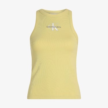  Calvin Klein Monologo Tank Kadın Sarı Kolsuz T-Shirt