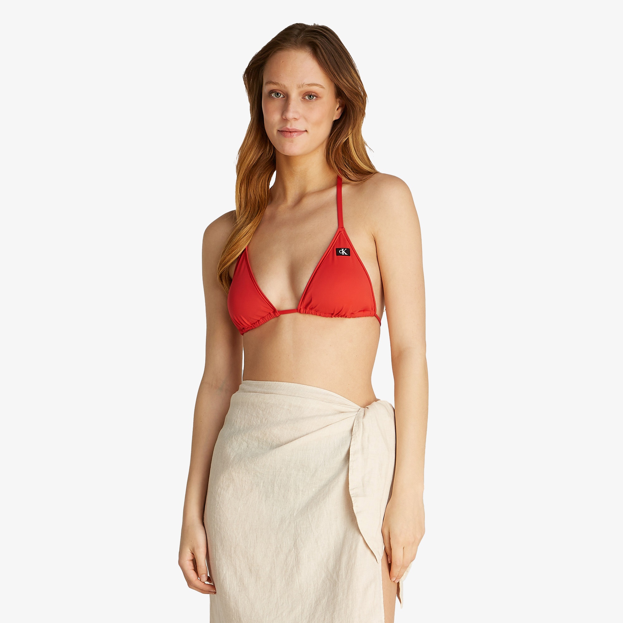Calvin Klein Üçgen Kadın Kırmızı Bikini Üstü