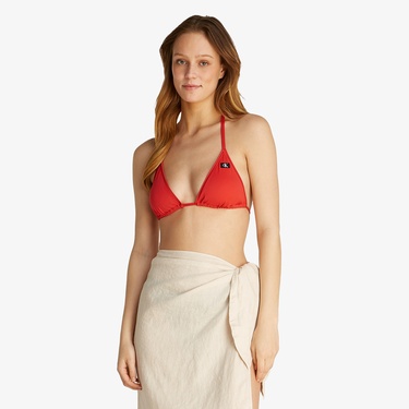  Calvin Klein Üçgen Kadın Kırmızı Bikini Üstü