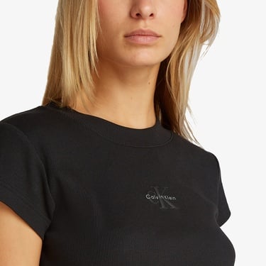  Calvin Klein Monogram Kadın Siyah T-Shirt