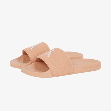  Calvin Klein Monogram Kadın Pembe Terlik