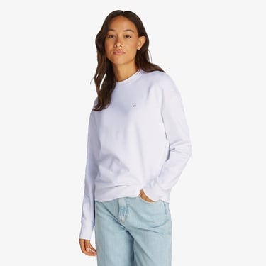  Calvin Klein Regular Kadın Beyaz Sweatshirt