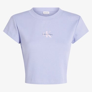  Calvin Klein Monogram Kadın Mor T-Shirt