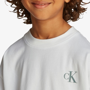  Calvin Klein J12 Miami Backprint Çocuk Beyaz T-Shirt