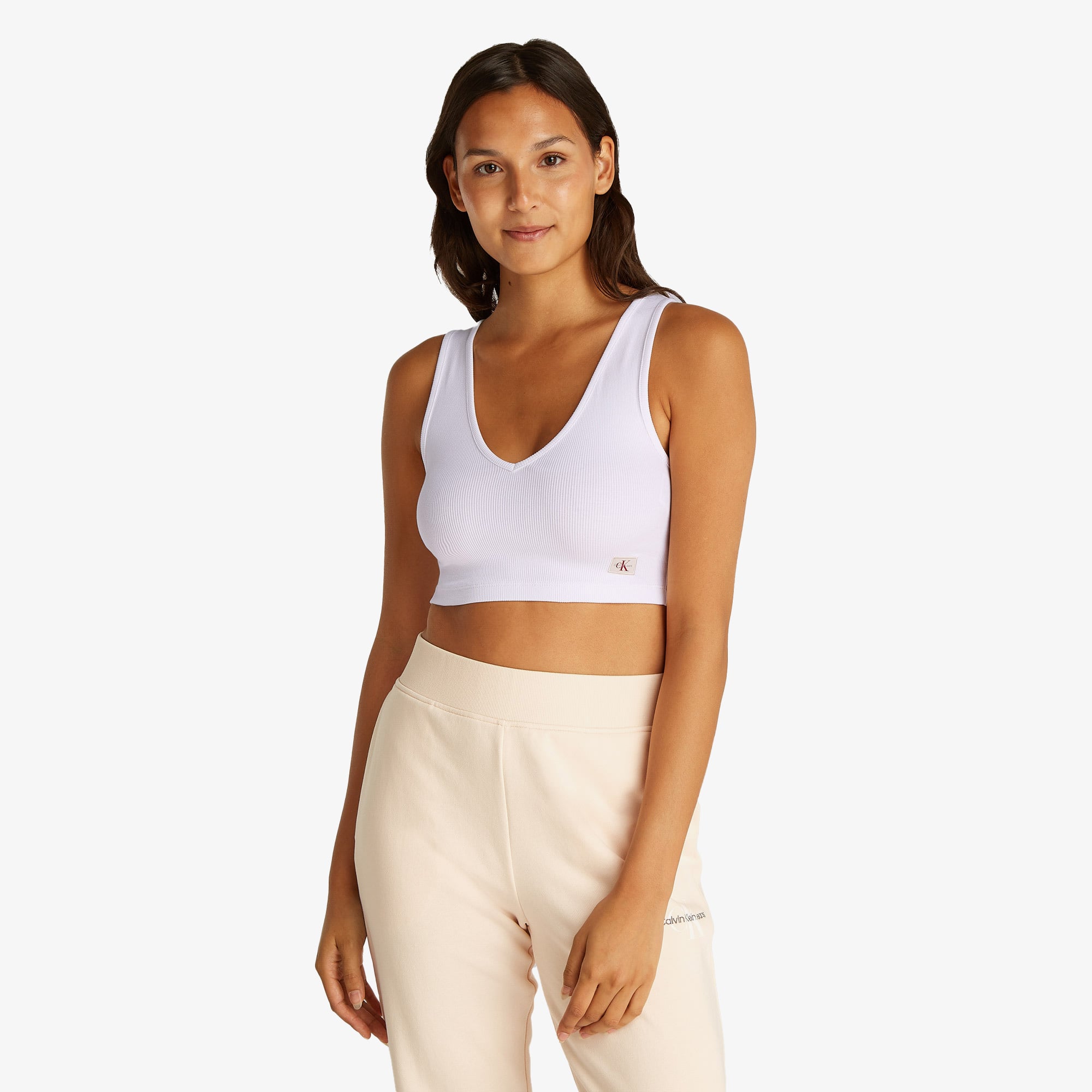  Calvin Klein Label Kadın Beyaz Bra