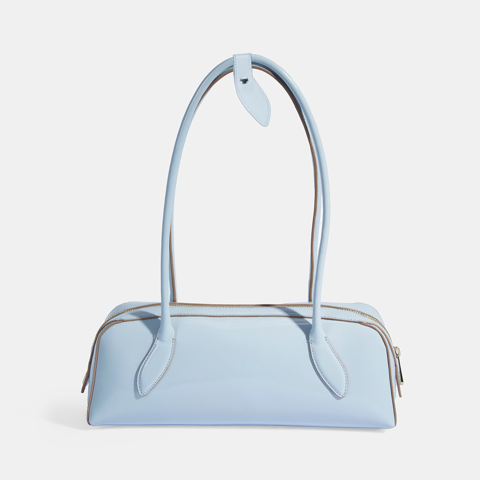 Limited Edition Mavi Kadın Yaprak Detaylı Deri Omuz Çantası