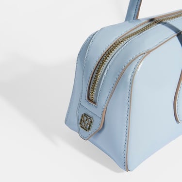  Limited Edition Mavi Kadın Yaprak Detaylı Deri Omuz Çantası