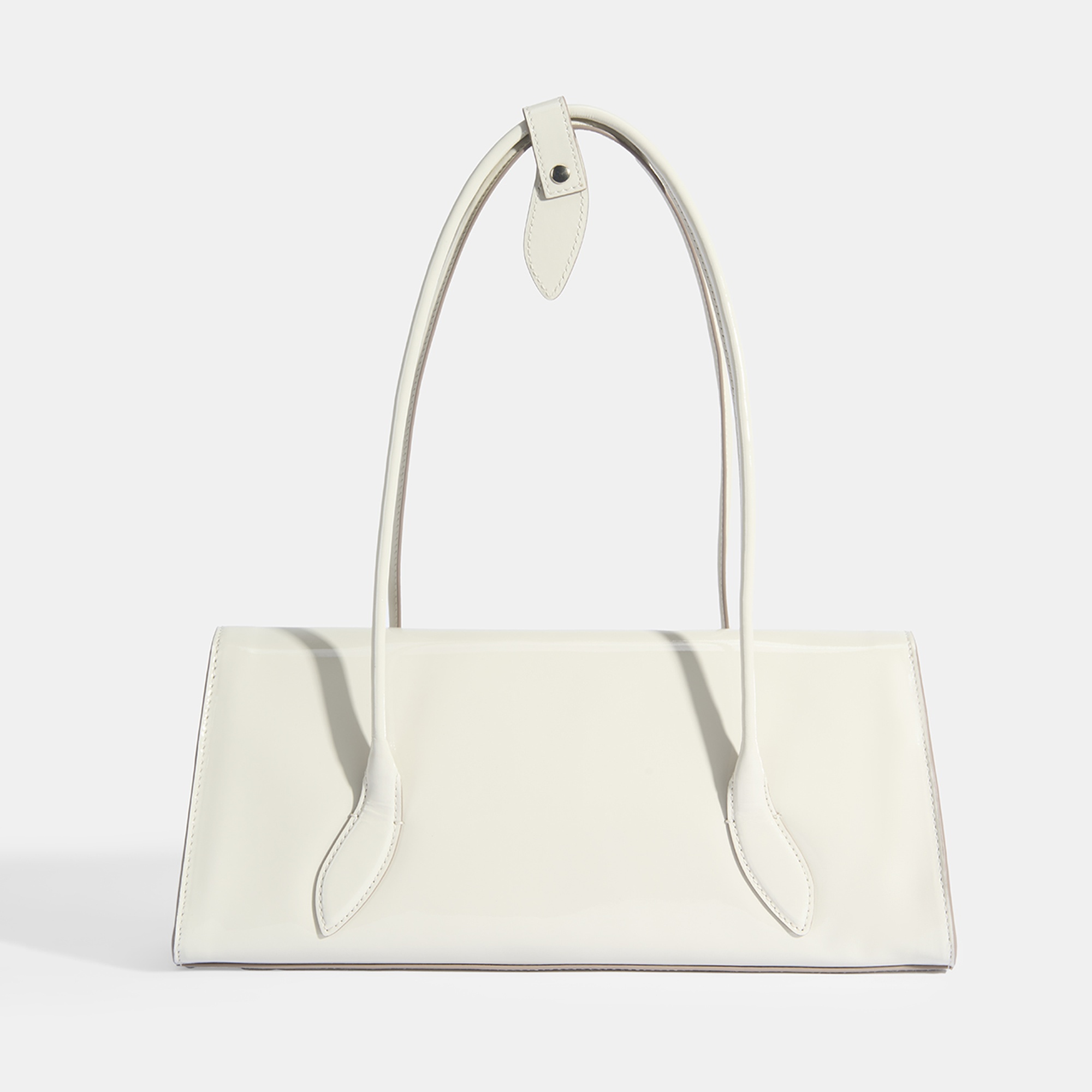 Bej Kadın Yaprak Detaylı Deri Omuz Çantası