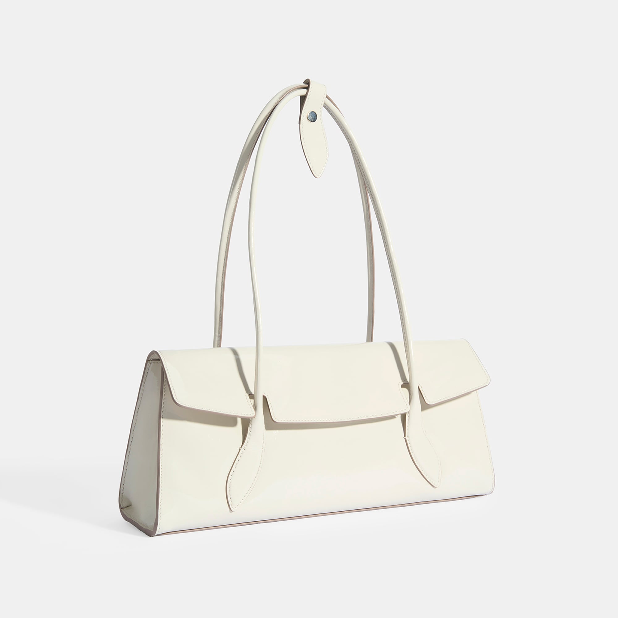 Bej Kadın Yaprak Detaylı Deri Omuz Çantası